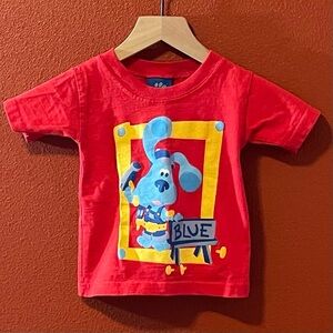 Vintage Blues Clues Boy’s 2000’s Red Blue The Builder‎ Dog Graphic Tee Shirt